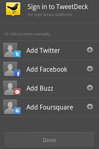 TweetDeck for Android in 2011 – Sign in to TweetDeck