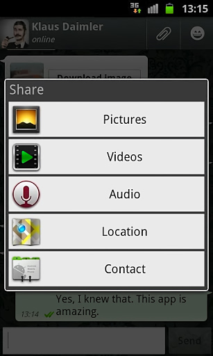 WhatsApp Messenger for Android in 2012