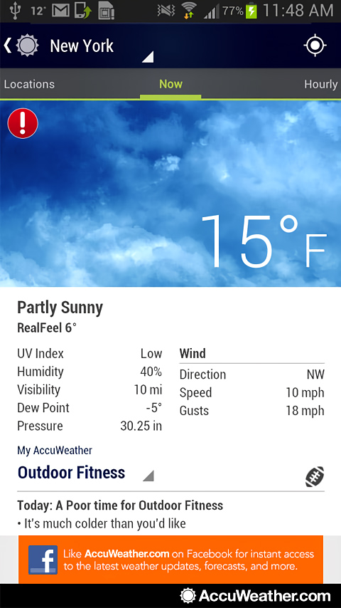 AccuWeather for Android in 2013 – Now