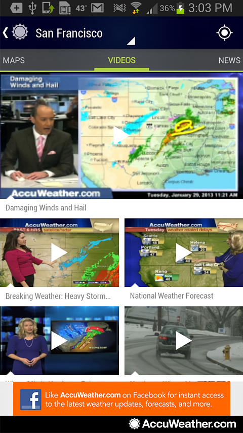 AccuWeather for Android in 2013 – Videos