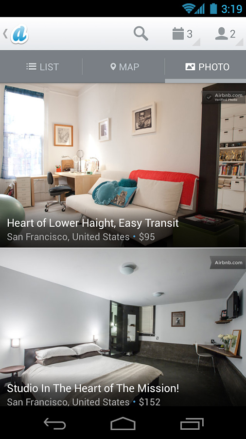 Airbnb for Android in 2013 – Photo