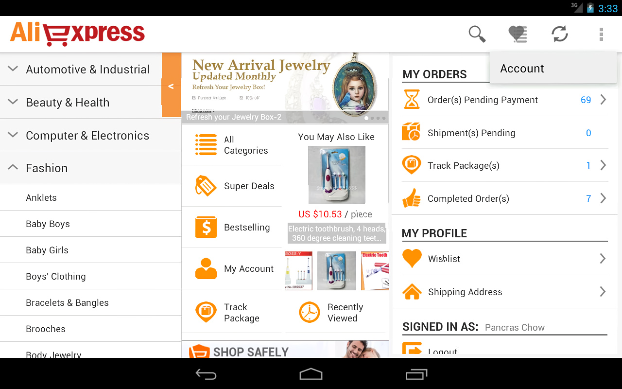 AliExpress for Android in 2013
