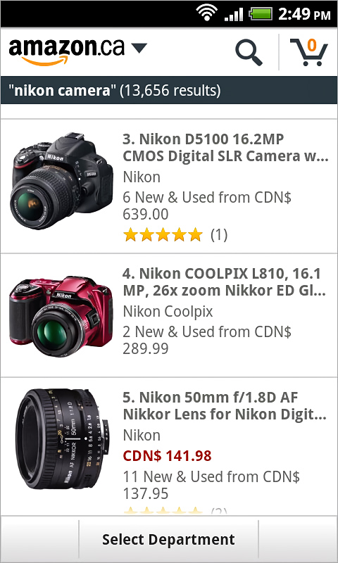 Amazon for Android in 2013