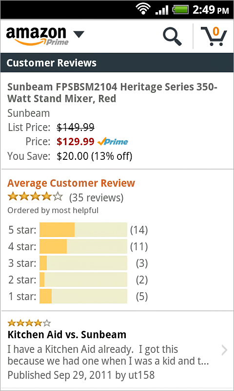 Amazon for Android in 2013 – Customer Reviews