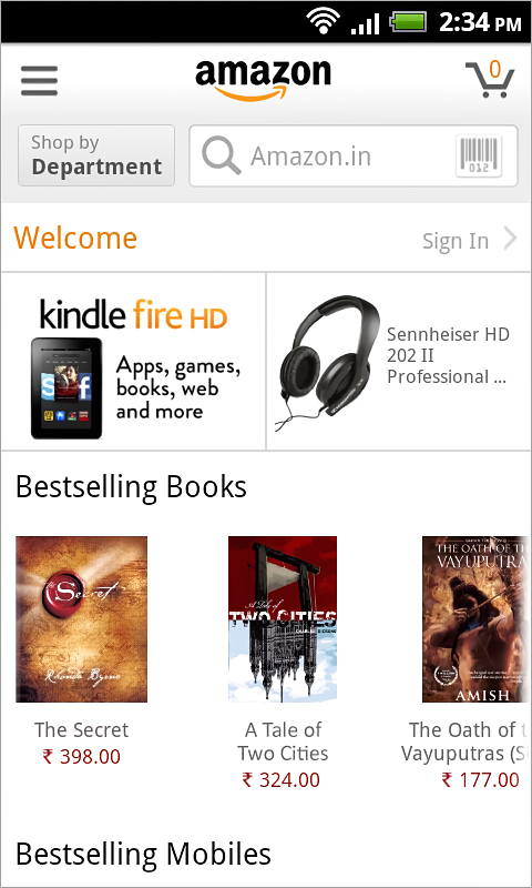 Amazon for Android in 2013