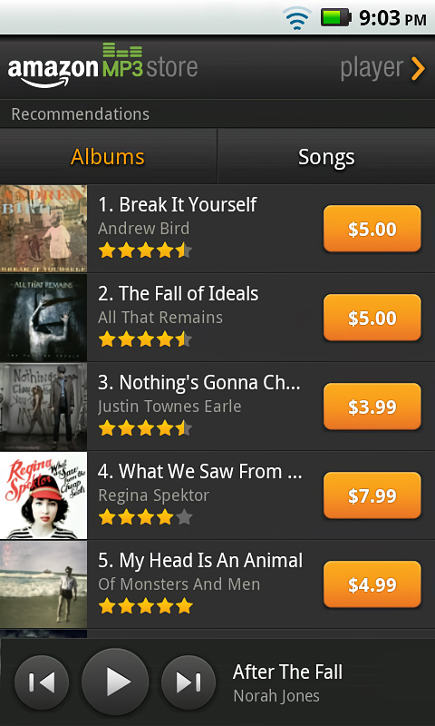 Amazon MP3 for Android in 2013 – Albums