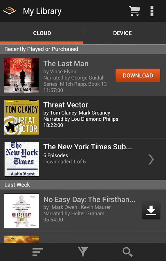 Audible for Android in 2013 – Cloud