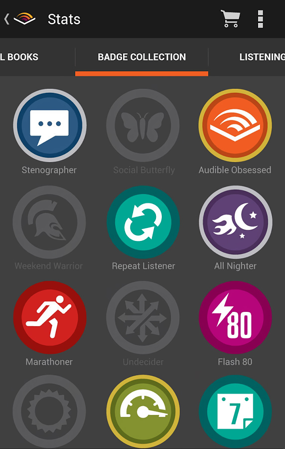 Audible for Android in 2013 – Badge Collection