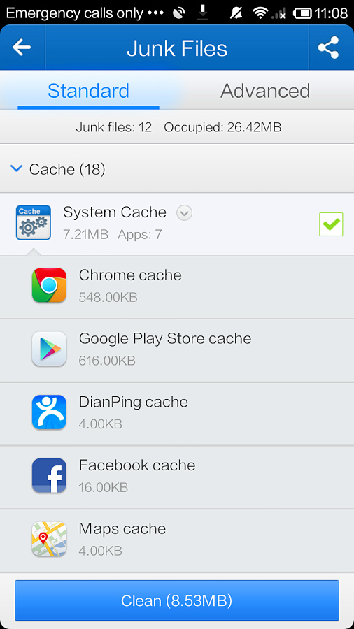 Clean Master for Android in 2013 – Junk Files