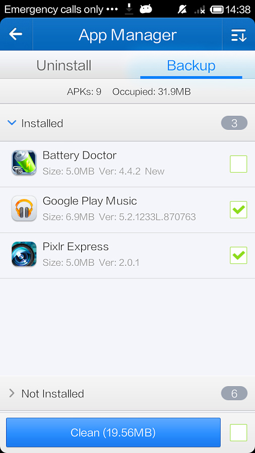 Clean Master for Android in 2013 – App Manager