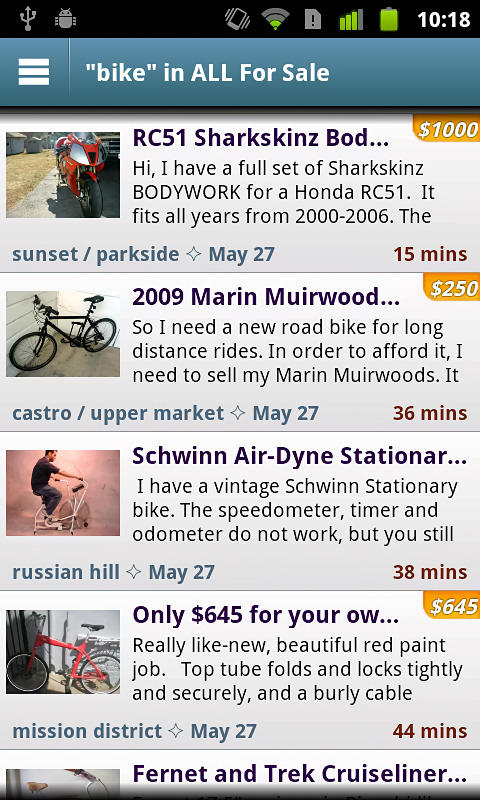 Craigslist Mobile for Android in 2013