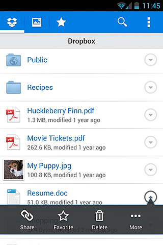 Dropbox for Android in 2013