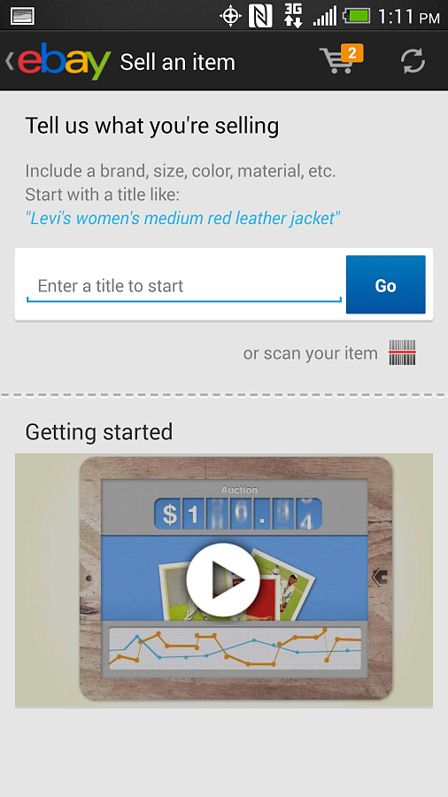 eBay for Android in 2013 – Sell an item