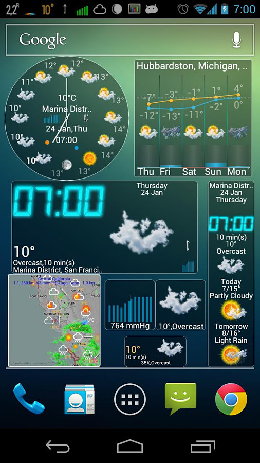 eWeather HD for Android in 2013