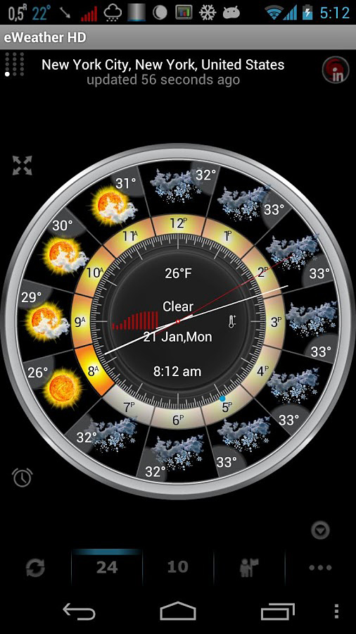 eWeather HD for Android in 2013