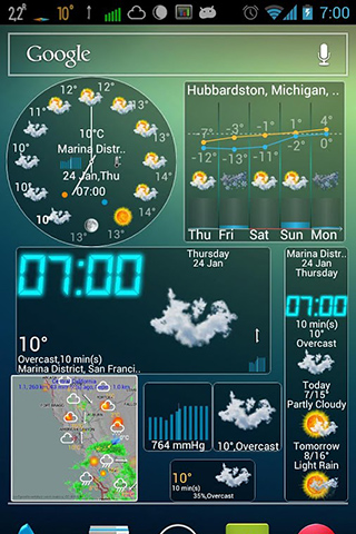 eWeather HD for Android in 2013