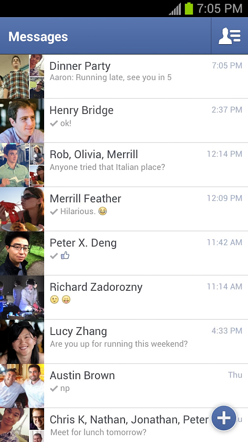 Facebook Messenger for Android in 2013