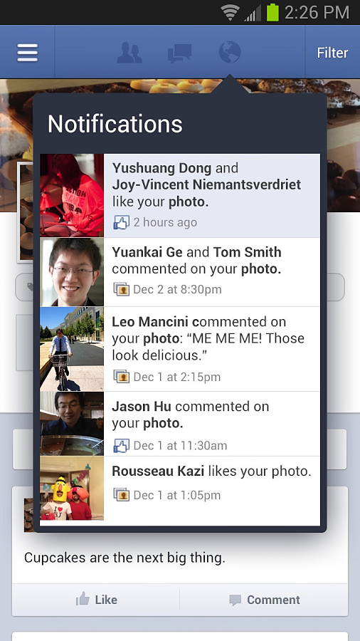 Facebook Pages Manager for Android in 2013 – Notifications