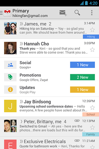 Gmail for Android Mobile in 2013