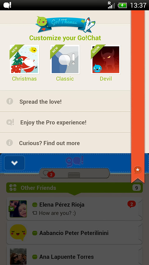 Go!Chat for Facebook for Android in 2013