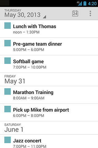 Google Calendar for Android in 2013