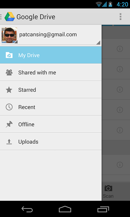 Google Drive for Android in 2013 – My Drive