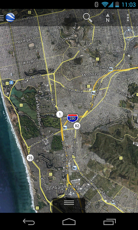 Google Earth for Android in 2013