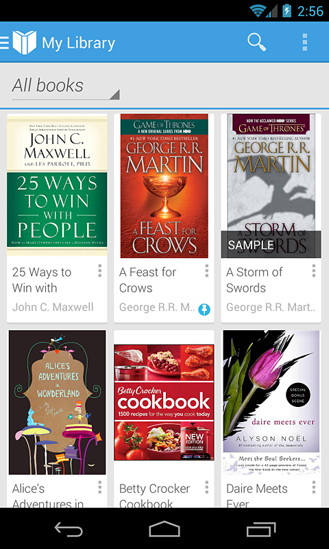 Google Play Books for Android in 2013 – My Library