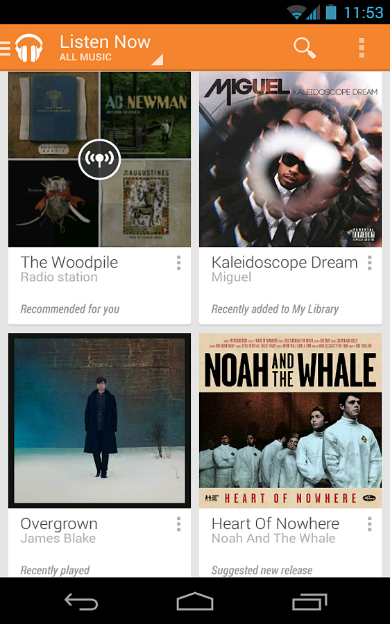Google Play Music for Android in 2013 – Listen Now