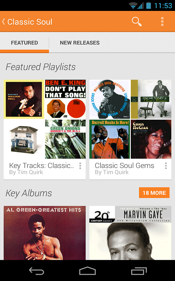 Google Play Music for Android in 2013 – Classic Soul