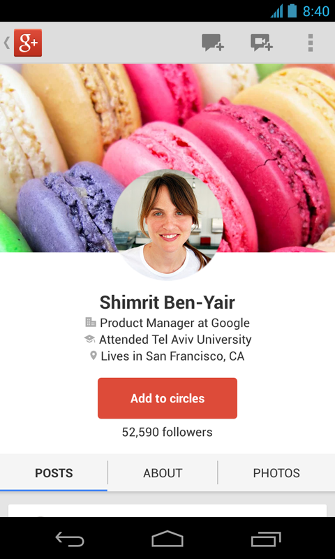 Google+ for Android in 2013 – Profile