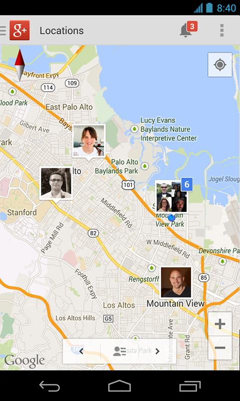 Google+ for Android in 2013 – Locations