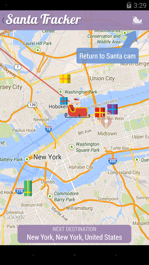 Google Santa Tracker for Android in 2013