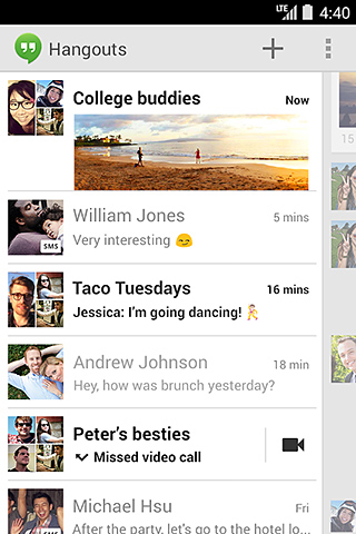 Hangouts for Android in 2013