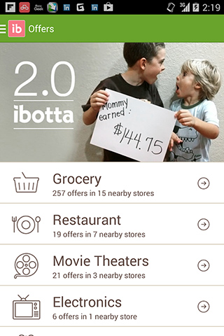 Ibotta for Android in 2013