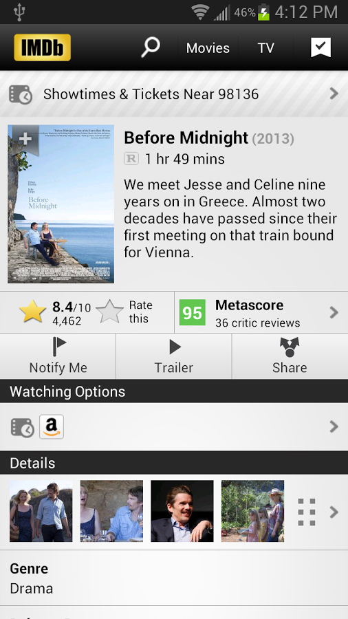 IMDb for Android in 2013