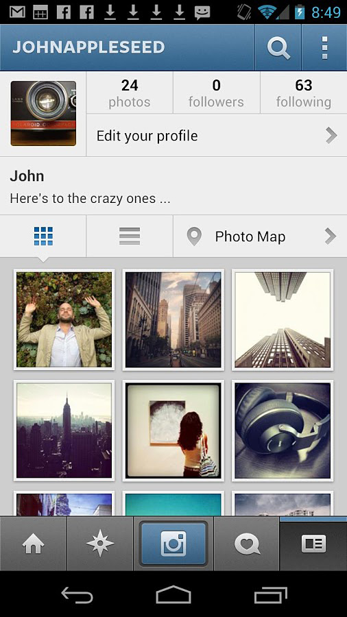 Instagram for Android in 2013 – Profile