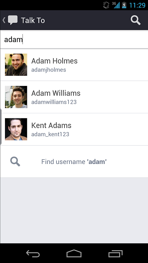 Kik for Android in 2013 – Talk To
