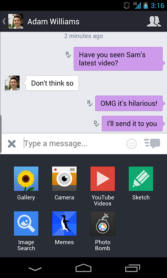 Kik for Android in 2013 – Chat