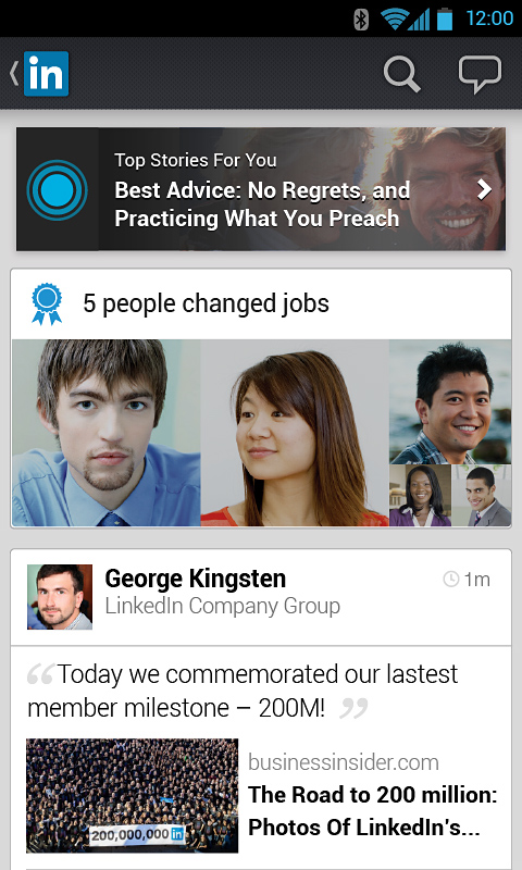 LinkedIn for Android in 2013