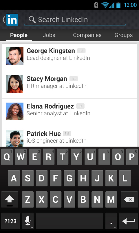 LinkedIn for Android in 2013 – Search LinkedIn