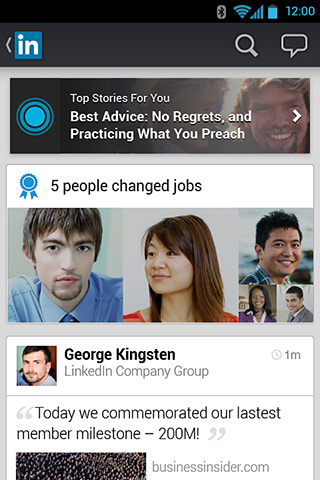 LinkedIn for Android in 2013