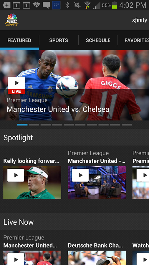 NBC Sports Live Extra for Android in 2013 – Featured