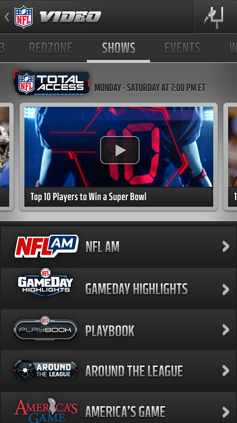 NFL Mobile for Android in 2013 – Shows