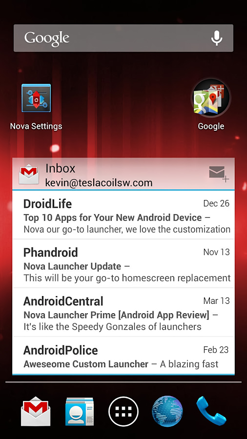 Nova Launcher Prime for Android in 2013