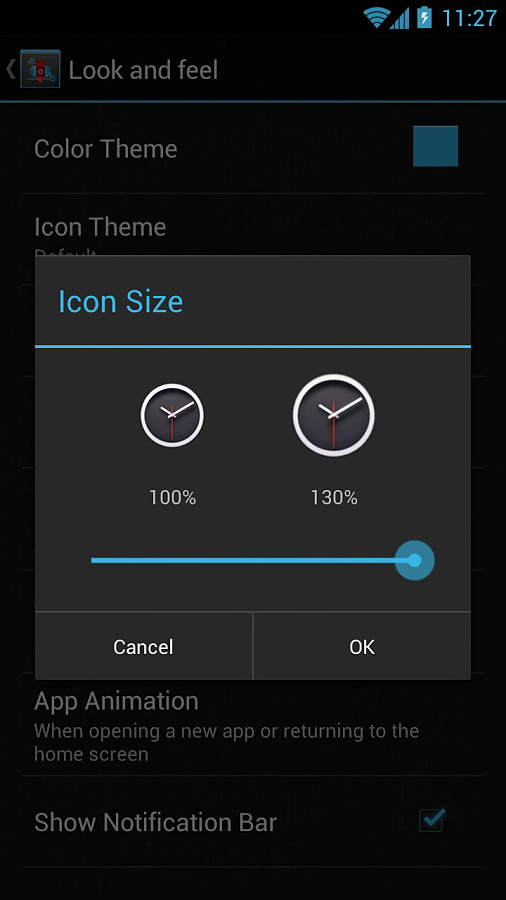 Nova Launcher Prime for Android in 2013 – Icon Size