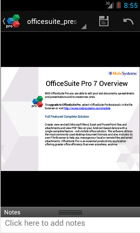 OfficeSuite Pro 7 for Android in 2013