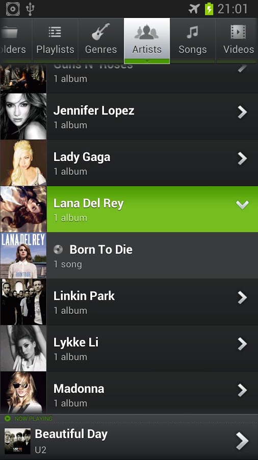 PlayerPro Music Player for Android in 2013 – Artists
