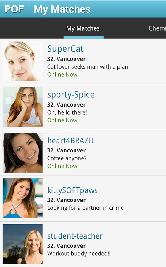 POF Free Online Dating for Android in 2013 – My Matches