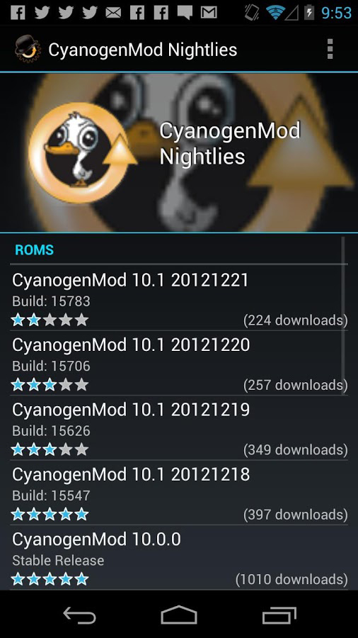 ROM Manager for Android in 2013 – CyanogenMod Nightlies